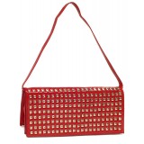 Evening Bag - Clutch w/ Pyramid Metal Studs – Red – BG-90275R Evening Bag - Clutch w/ Pyramid Metal Studs – Red – BG-90275R